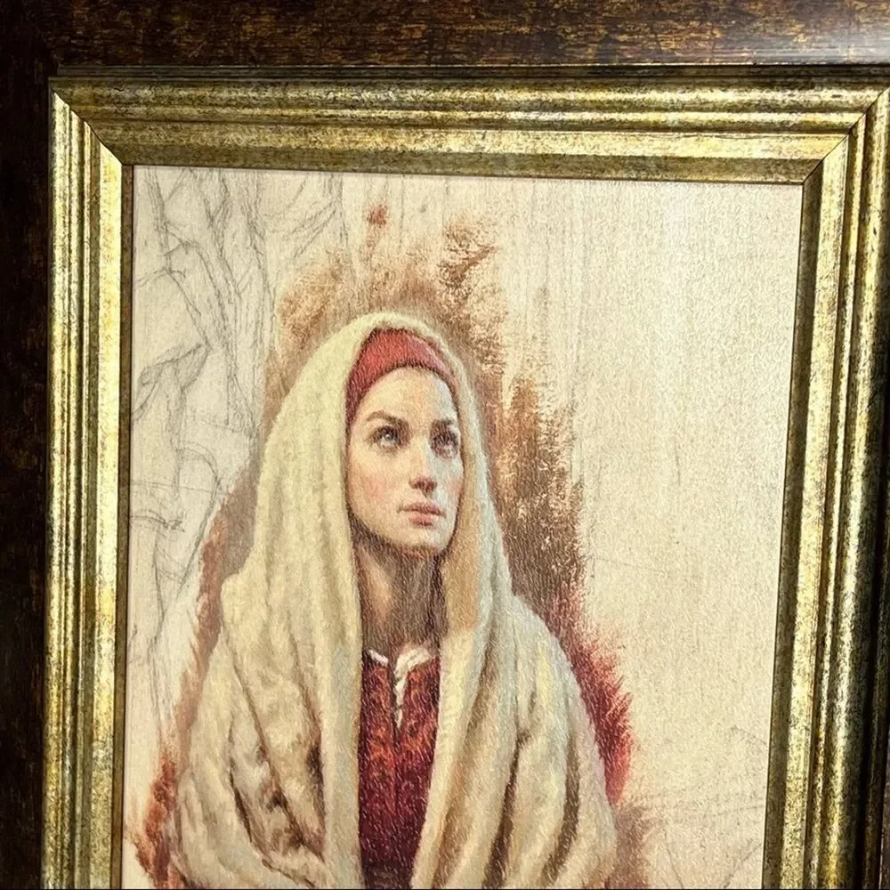 Hear the Word of the Lord 15x20 Framed Art J. Kunz The Sermon On The Mount Woman